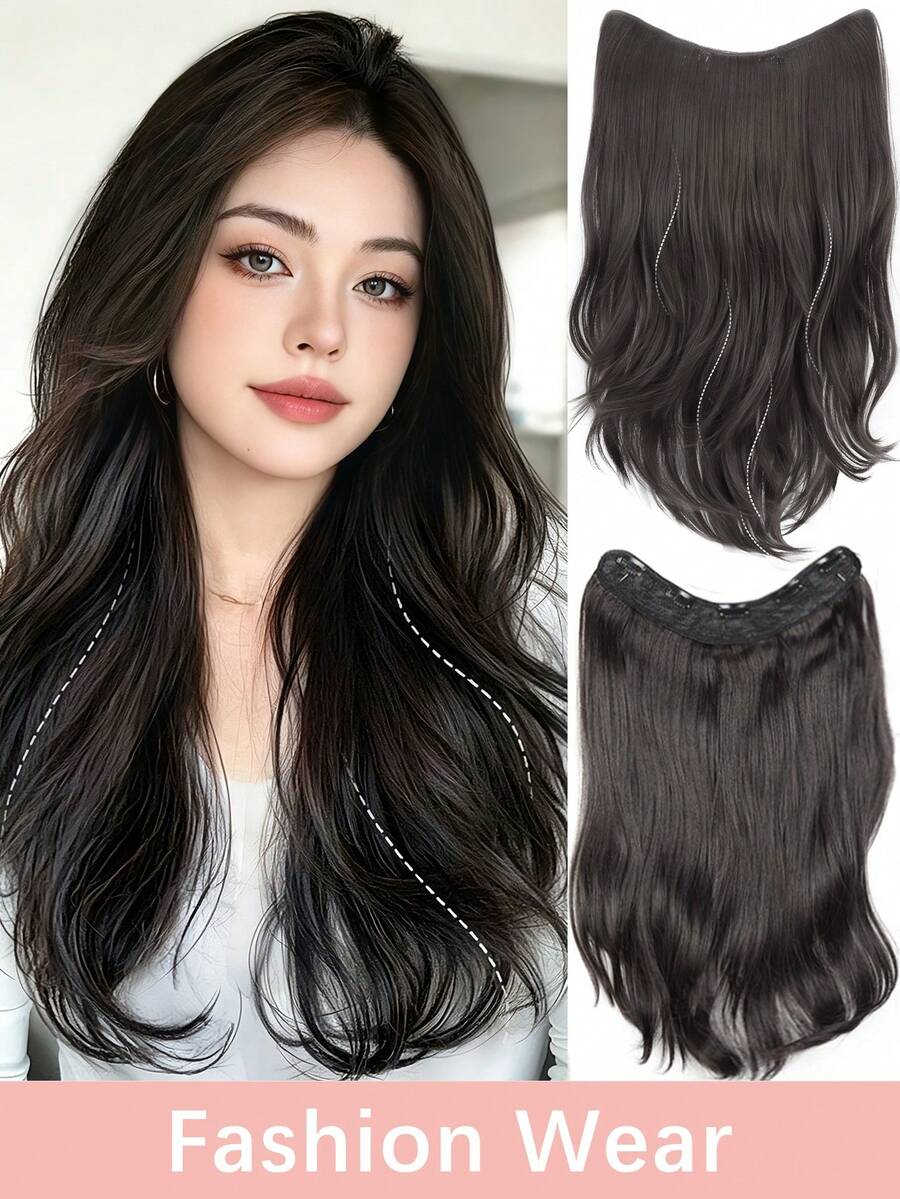 Synthetic Long Wavy V-Shaped 5Clip In Hair Extensions 20Inch Clip On Hair Extensions For Women Hair Accessories