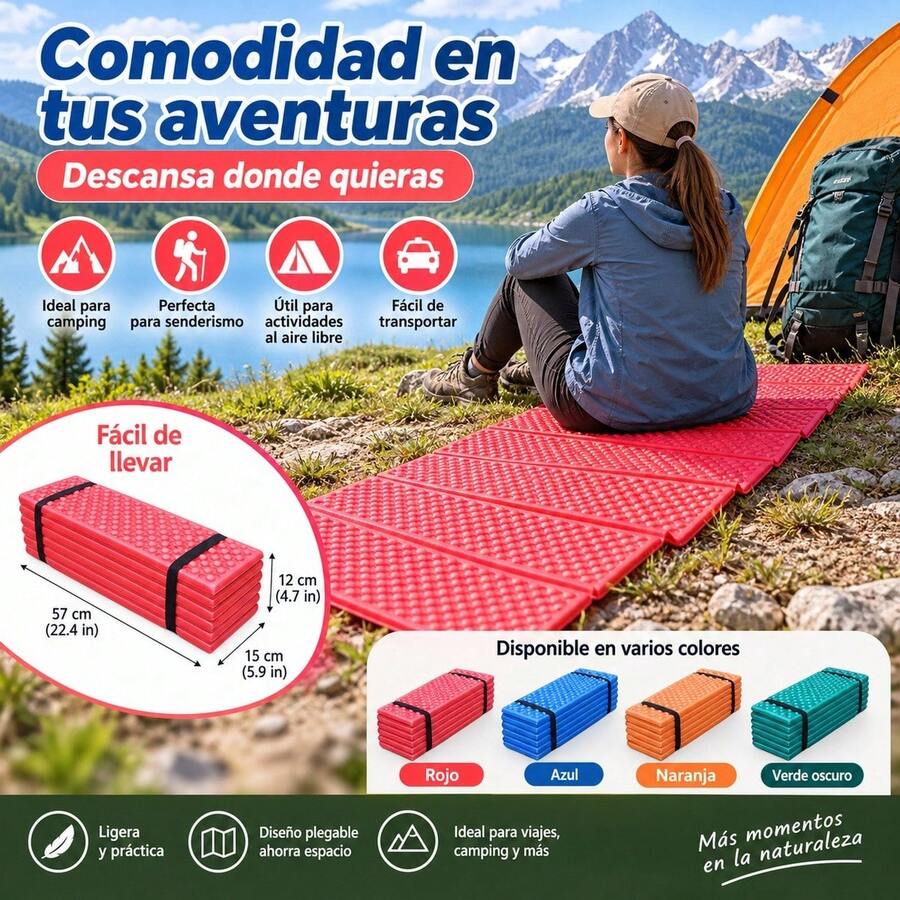 Foldable XPE Camping Mat 190x57x2cm, Egg Crate Design Sleeping Pad For Moisture Insulation And Outdoor Comfort, Lightweight And Portable - Predetermined - View 1