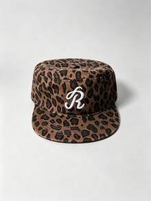 1pc Men Camo R Letter Embroidery Flat Top Cap, Adjustable Casual Street Hip Hop Flat Brim Hat For Outdoor Travel Daily Wear - Multi-color - View 6