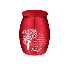 Urns For Human Pet Ashes 1.57 Inches Aluminum Alloy Small Urns For Human Pet Ashes Keepsake, Mini Urn For Human Ashes Memorial Cremation Urns For Human Ashes-Tree Of Life Funeral Keepsake Urn - Multicolor - View 7