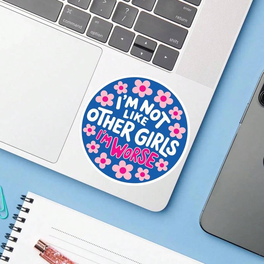 1 Buah Stiker Decal Kutipan Sarkastik Lucu, Stiker Vinyl Humor Tempat Kerja untuk Kindle Laptop, Stiker Laptop Tahan Air untuk Botol Minum, Jurnal, Tas Perjalanan, Hadiah Unik untuk Rekan Kerja, Teman, Saudara, Remaja, dan Dewasa - MultiWarna - View 1