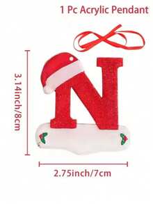 1pc Christmas Tree Decoration Letter Pendant 26 Letters Acrylic Pendant Xmas New Year Decor Ornament Home Holiday,Christmas Tree Ornaments For Ornament Personalized,Christmas - A - View 31