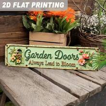 Papan Nama Gaya Vintage 2D Flat, Menampilkan Desain Datar 2D dengan Pola Bunga dan Kutipan Inspiratif, Sempurna untuk Meningkatkan Estetika Taman, Ruang Tamu, Kafe, dan Area Luar Ruangan, Sangat Cocok untuk Dekorasi Musim Semi dan Musim Panas - A - View 4
