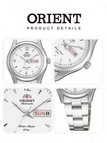 ORIENT Traditional Series Automatic Mechanical Women's Watch, White Dial With Numeric Scale, Dual Date, Stainless Steel Band, Minimalist Commuter Style, SNQ1T001WC - White - View 6