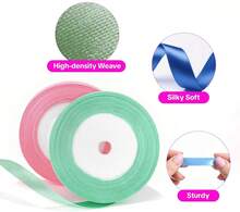 16-Piece Satin Ribbon Set, 1 Cm Wide, Each Roll 22 Meters Long, Colorful Gift Ribbons And Bow Ribbons, Suitable For Crafts And Gift Wrapping - 16pcs - View 4