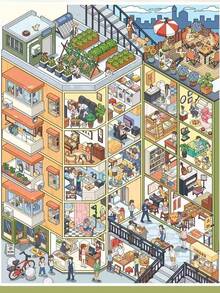 3D Grid House And Supermarket Theme Decorative Stickers, DIY Mini Scene Manual Sticker Set, 3D City Convenience Store Theme Sticker Book, Cute Flower-Shaped Tweezers, Decorative Diary And Handicrafts, Craft Tools, Creative Handmade Gift, Suitable For Stationery Enthusiasts - One Size Fits All - View 4