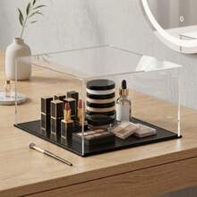 Transparent Luxury Cosmetic Display Box - Elegant High-Transparency Cosmetic Storage Box - Acrylic Cosmetic Collection Display Box - Multi-Functional Modular Storage Box - Vanity Cosmetic Exclusive Dust-Proof Decorative Collection Box - White Background - View 5