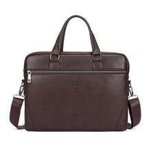 1pc Men's PU Business Briefcase 14.5 Inch Laptop Bag Large Capacity Handheld Crossbody Bag Multiple Colors Available For Commute Travel Office - Style 1 - View 12