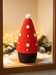 1pc Christmas Lidded Desktop Cotton Woven Storage Basket, Squishy Soft Fabric Decor Bin For Keys Remote Control, Entryway Table Cosmetic Organizer, Festive Winter Style, Multi-Scene Use For Home Decoration - Multicolor - View 15