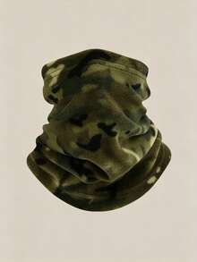 Outdoor Camouflage Fleece Neck Warmer, Soft Fabric, Adjustable Drawstring Detail, Warm Face Mask, Camouflage Pattern, Multiple Colors Available, Suitable For Hiking, Camping, Skiing, Snow Travel, Autumn/Winter Outdoor Activities, Holiday Gear - Multicolor - View 12