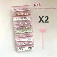 2pcs Gradient Transfer Nail Foil Storage Box, Striped Floral Nail Stickers Nail Decals Nail Box - Multicolor - View 7