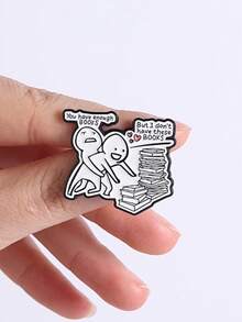 Bookworm Reading Theme Lapel Pin Pack, Bookish Quote Brooch Accessory Gift For Readers - AB4567 - View 6