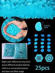200pcs Blue Fluorescent Glowing Pebbles Decorative Stones, Suitable For Party, Wedding, Fish Tank, Flower Pot, DIY Crafts And Holiday Decoration - Multicolor - View 10