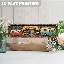 2D Flat Vintage Camping Car Sign, 2D Flat Design, Retro Car Decor, With RV And Forest Theme Letter Pattern, Suitable For Bar, Living Room, Restaurant, Hotel And Other Places, As Well As Road Trips And Vacations (Random Style) - A - View 6
