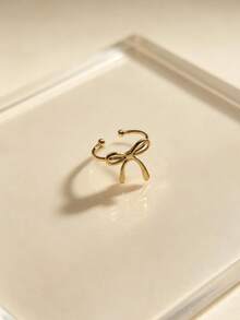 1PC Bow Open Ring, Simple Elegant Classic Jewelry, Suitable For Daily And Party Wear - Bow Ring - View 4