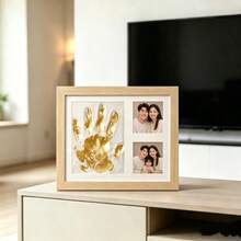 1pc Pet DIY Paw Print Memorial Hand & Foot Impression Frame Desktop Set, Baby Couple Handprint, Dog Cat Paw Print Footprint Clay - one-size - View 7