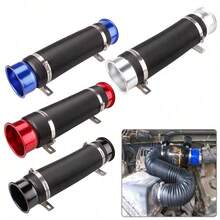 1pc Car Ventilation Telescopic Tube, Adjustable Intake Air Vent Hose, Turbo Intake Soft Hose, Air Guide Tube, Black/Red/Blue/Silver Multiple Colors Available - A - View 12
