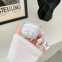 Pearl Bow Design Earphone Case, Transparent Refreshing Earphone Cover, Earphone Anti-Drop Protective Case, Compatible With Apple Bluetooth Earphones - Clear - View 14