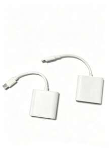 Gesen 1pc SD Card Reader, Dual Slot USB-C/Lightning Interface, SD/TF Card Reader Adapter For Portable Camera Viewer, Plug And Play, Compatible With IOS 17/16/15/14/13/12/11/XS/8/7/6, Cameras, And Other Devices - White - View 7