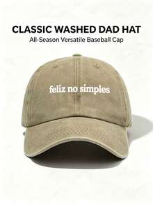 1pc Unisex Feliz No Simples Printing Baseball Cap Adjustable Casual Cap Stylish Hiking Hat Perfect For Parties Travel Sun Protection And Everyday Use - Multicolor - View 7