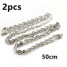 2pcs 4*3mm Diameter 50/70cm Length Handmade Flattened Chain With Clasp Necklace Connector DIY Jewelry Making Accessories - Iron Chains - View 10