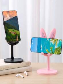 1PC Adjustable Rabbit Ear Phone Stand, Height Adjustable Desktop Phone Tablet Holder, Cute Bunny Cell Phone Mount For Desk, Stable Base, For Watching Videos Studying - Multicolor - View 3