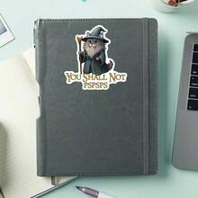 1PC Funny Wizard Cat Decal Sticker, Fantasy Movie Quote Vinyl Sticker For Kindle Laptop, Waterproof Laptop Sticker For Water Bottle Journal Travel Case, Cute Gift For Daughter Sister BFF Girls Tech Teens - Multicolor - View 5