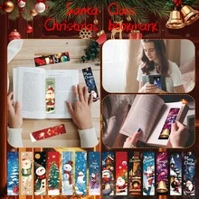 24pcs Christmas Bookmarks, Christmas Theme Holiday Party Photo Decoration Paper Bookmarks DIY Reading Cardstock - A - View 2