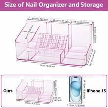 1pc Nail Drill & Drill Bit Holder, 28-Slot Transparent Plastic Base, Desktop Storage Rack, Skincare Product Organizer, Small Tool Storage, Professional Nail Tool Organizer Box - Multicolor - View 2