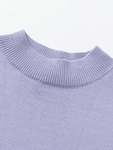 Balabala Tween Girl Skin‑Friendly Knit Sweater Soft Pullover Jumper Casual Top For Boys Girls Winter Daily Wear - Purple - View 6