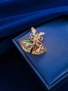 1 pieza/4 piezas Broche de Árbol de Navidad, Papá Noel y Bastón de Caramelo para Mujeres, Accesorio de Moda Versátil y Divertido - Juego de 4 piezas - Ver 4