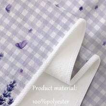 2pcs/Set, Fresh Plaid Floral Pattern Kitchen Towels, Absorbent Towel Set, Soft Quick-Dry Cleaning Cloth, Suitable For Bathroom, Living Room, Kitchen And Other Home Cleaning, Home Decor, Christmas Decoration, Christmas Gift For Friends And Family. - Violet Purple - View 4
