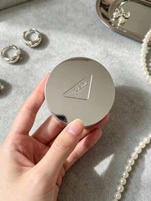 Prada Portable Makeup Mirror Series, Gold Round Mirror And Silver Triangle Hand Mirror, Lightweight And Durable, Suitable For Travel, Personal Use And Gifting - Silver - View 5