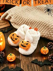 Halloween Unisex Newborn Infant Boot Socks, Non-Slip Sole, Suitable For Toddler Boys And Girls, Winter Warm Fleece Comfortable Sock Shoes - White - View 5