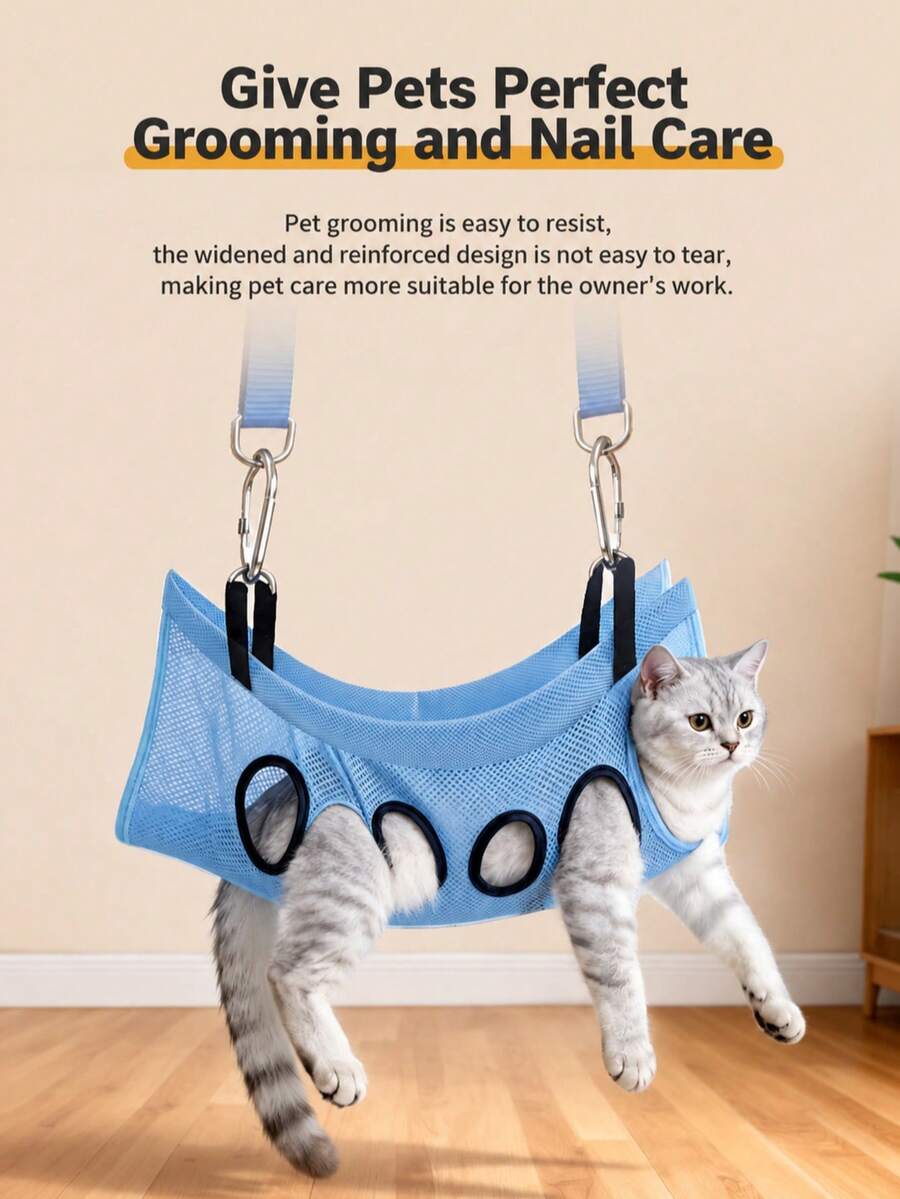 1pc Pet Hanging Grooming Hammock, Suitable For Dog And Cat Bathing And Nail Trimming Restraint - one-size - View 1