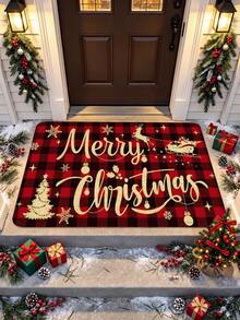 1pc 3D Anti-Slip Christmas Colorful Jar Doormat, Merry Christmas Outdoor Doormat, Suitable For Entryway, Study, Bedside, Floor Mat, Outdoor, Easy To Clean, Anti-Slip, Quick Drying, All Season, Washable - A - View 5