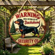 2D 1pc Black Dog Warning Wooden Sign, Suitable For Yard Wall Decor, Fence, Garage, Indoor Wall Decoration, Great Gift/No Electricity Required - TM59 - View 1