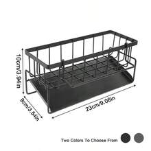 1pc Premium Stainless Steel Bathroom Sink Organizer Rack, No Drilling Required, Wall-Mounted With Sponge Soap Holder And Towel Bar, Drainage Base, Detachable Shelves, Multi-Functional For Bathroom Vanity And Kitchen Sink, Countertop Organizer, Keeps Dry - Multicolor - View 15
