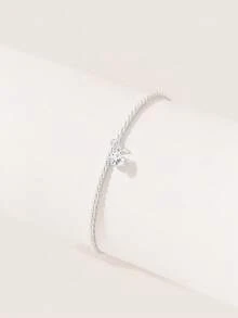 Valisandre 1 Vòng chân đính đá trang nhã màu bạc đầy sao sóng vòng chân dành cho nữ - Bạc - Xem 4