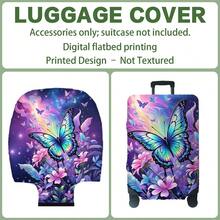 1PC,Flat Print Design,Luggage Cover(Only Luggage Cover, Luggage Not Included),Suitable For 20 To 30 Inch Luggage,Made Of Thickened High-Quality Fabric,Essential Accessory For Your Travel And Checked Luggage. - Multicolor - View 11