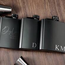 1 Personalized Custom Hip Flask, Christmas Hip Flask, Customized Hip Flask, Father's Gift, Father's Day Must-Have, Boyfriend Gift, Customized Father's Gift, Birthday Gift, Boyfriend's Birthday Gift, Customized Leather Hip Flask, - Black - View 5