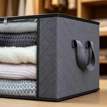 Foldable Closet Storage Organizer, Fabric Wardrobe Storage Box, Drawer Type Clothing Storage Bin, Space‑Saving Organizer For Clothes, Underwear, Sweaters, Bedroom Closet Accessories - View 11