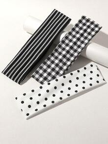 5PCS Vintage Polka Dot & Striped Print Women's Headbands, Suitable For Daily Commute, Sports And Fitness Use - 5PCS Multicolor - View 4