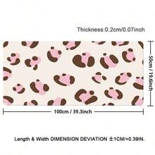 Kawaii Pink Leopard Print PU Leather Desk Mat, Big Extended Mousepad, Waterproof Non Slip Table Cover, Aesthetic Desktop Decor For Study Gaming Room - View 14