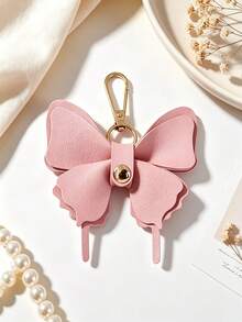 1pc Minimalist Elegant White Butterfly Design, Layered Faux Leather Wings Decoration, Gold Metal Swivel Hook, Suitable As Keychain, Bag Charm, For Daily Wear In All Seasons, Also As Holiday Gift - Multicolor - View 9