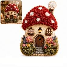 3D Christmas Fabric Punch Needle Embroidery Handmade Kit, Adult Christmas DIY Craft Set, Suitable For Beginners Vintage Holiday Handmade Decoration, Includes Simple Illustrated Guide - House - View 7