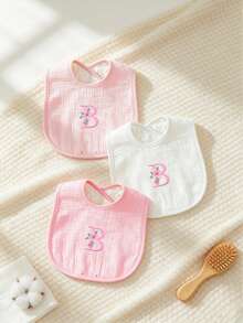 3件組 26字母刺繡柔軟舒適克ريب與搖粒絨U型嬰兒口水巾，防流涎與嘔吐口水巾 - 彩色 - 查看 25
