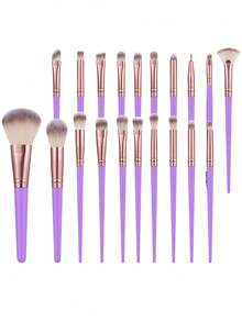 20/27/47Pcs All-In-One Makeup Tool Set,20Pcs Professional Makeup Brushes, Soft Brushes For Foundation,Powder Blusher & Eyeshadow, Comes With Makeup Sponges, Triangle Puffs, Facial Sponge, Hair Band & Wristbands, Portable Makeup Tools - Mauve Purple - View 14