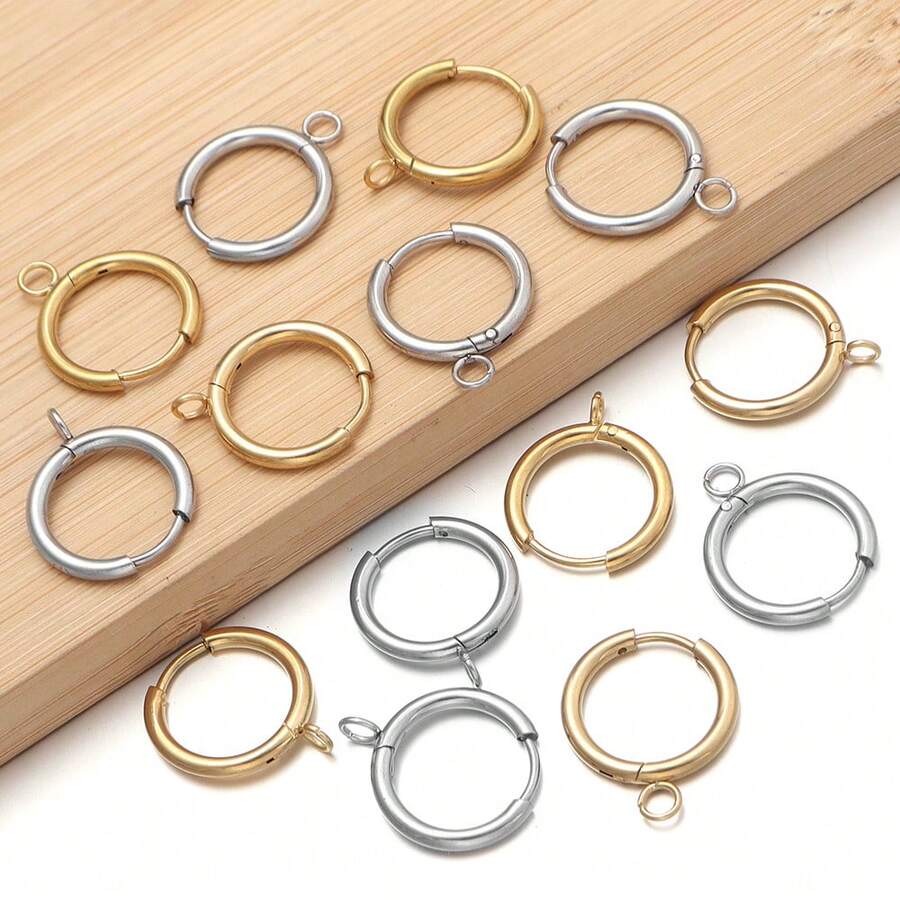 5pcs/Pack Stainless Steel Earring Jump Rings DIY Small Pendant Jewelry Accessories Earring Components Neutral Fresh Pendant Charms Jewelry Making