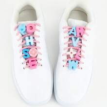 Letter Bead Shoe Charms, Solid Color Single Letter Name Pendant Decoration, DIY Customized Name Shoelace Accessory, Cute Colorful Shoe Accessory For Women, Men, And Teenagers - Multicolor - View 1